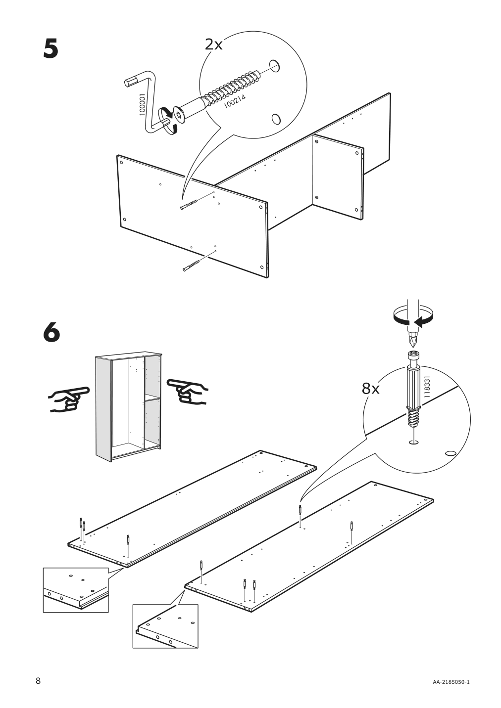 Assembly instructions for IKEA Brimnes wardrobe with 3 doors white | Page 8 - IKEA BRIMNES wardrobe with 3 doors 702.458.53