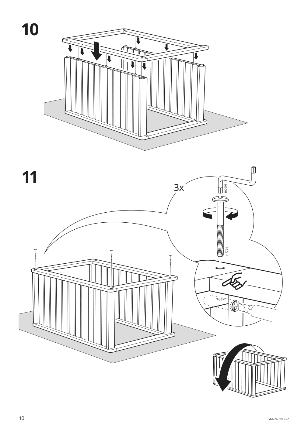 Assembly instructions for IKEA Broeggan serving cart outdoor acacia light brown stained | Page 10 - IKEA BRÖGGAN serving cart, outdoor 305.706.97