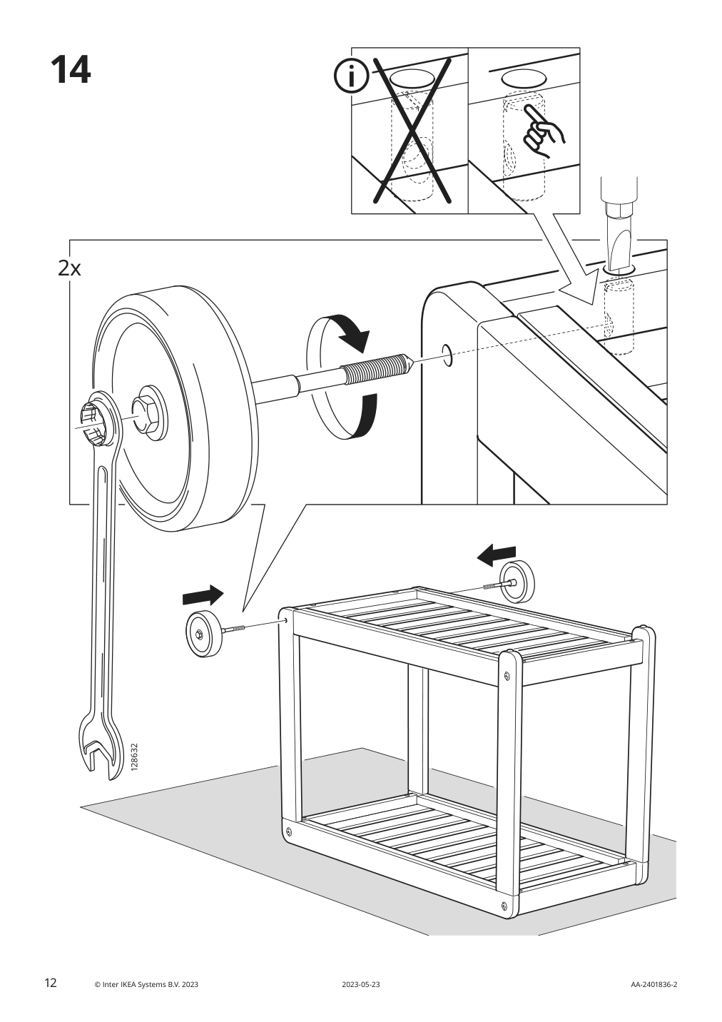 Assembly instructions for IKEA Broeggan serving cart outdoor acacia light brown stained | Page 12 - IKEA BRÖGGAN serving cart, outdoor 305.706.97