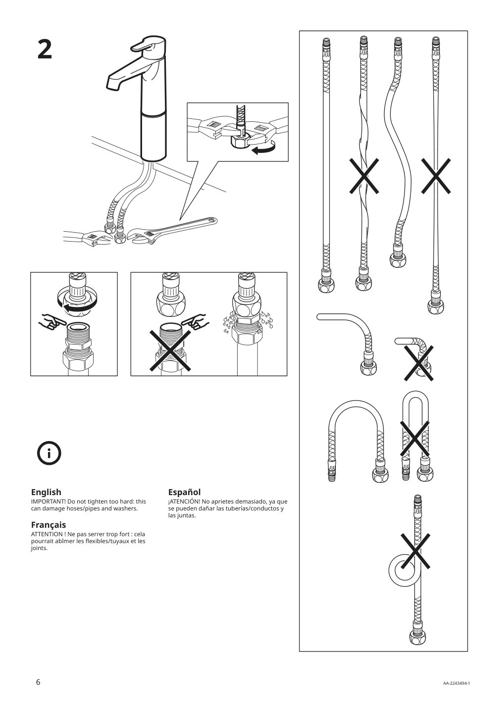 Assembly instructions for IKEA Brogrund bath faucet tall chrome plated | Page 6 - IKEA ÄNGSJÖN / KATTEVIK Bathroom vanity with sink & faucet 995.341.93