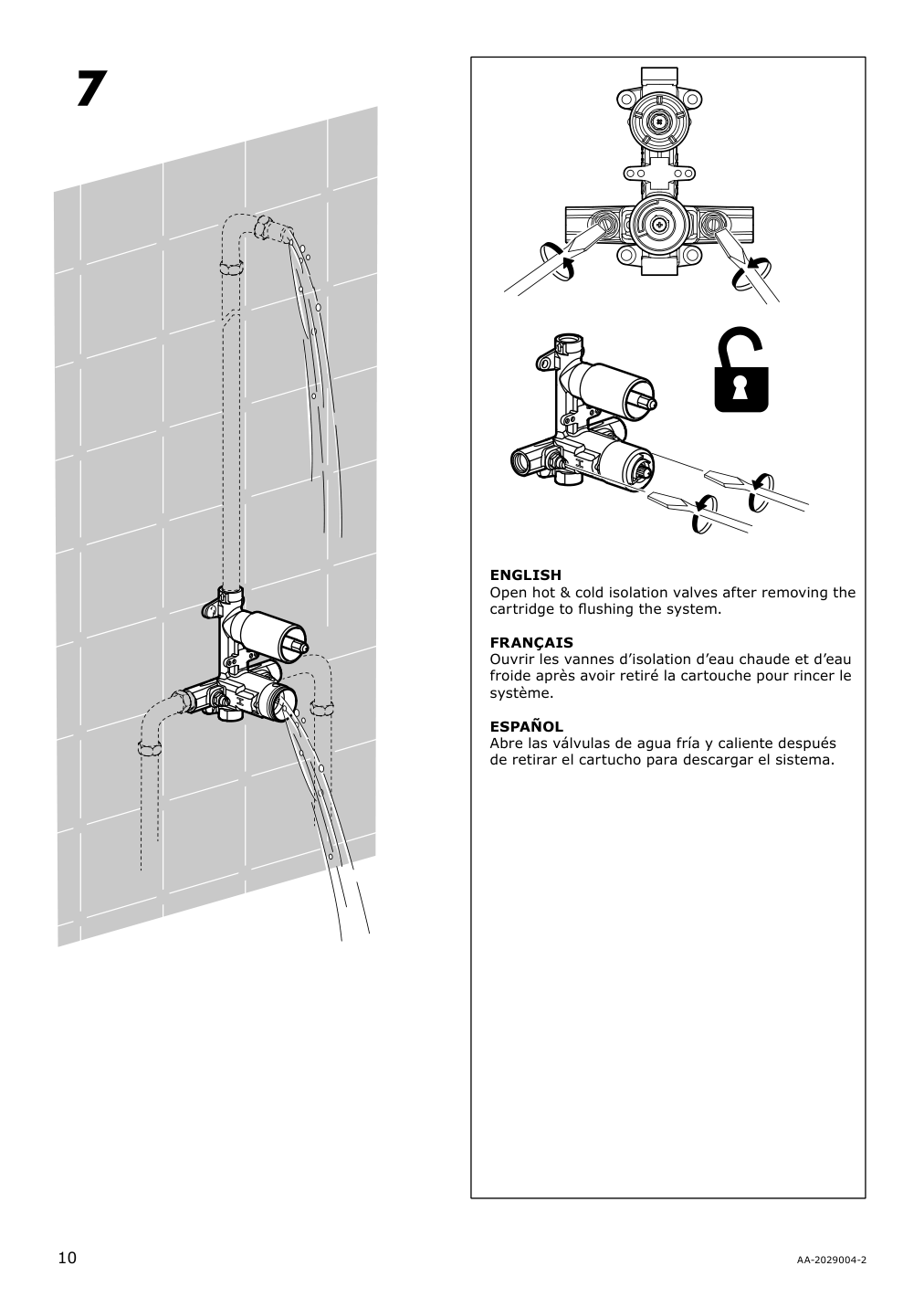 Assembly instructions for IKEA Brogrund showerhead with thermostatic faucet chrome plated | Page 10 - IKEA BROGRUND showerhead with thermostatic faucet 103.426.25