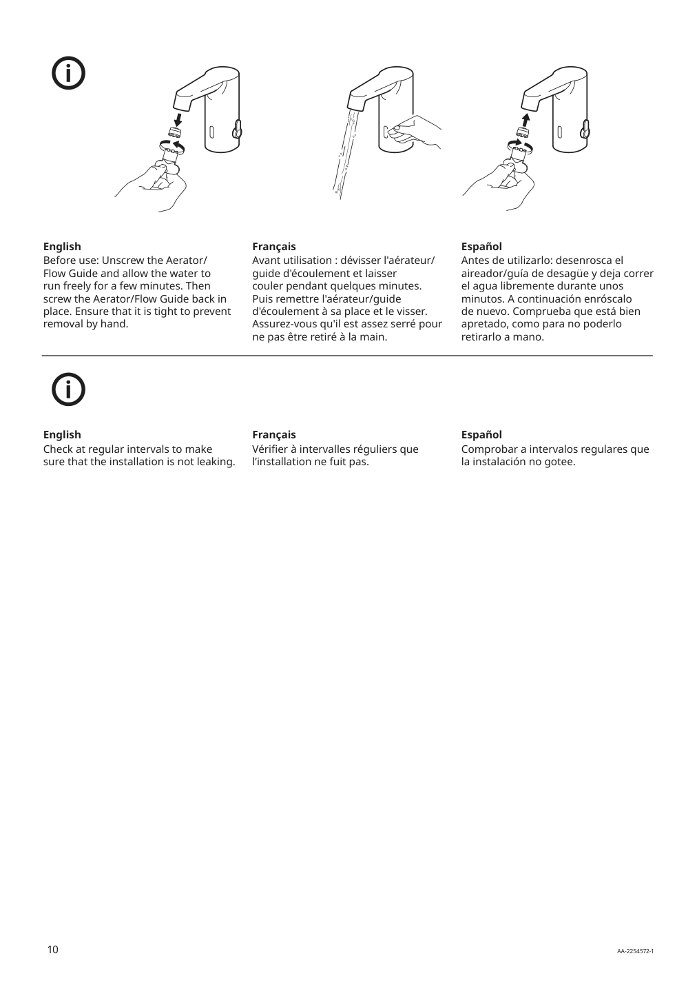 Assembly instructions for IKEA Brogrund sink faucet with sensor chrome plated | Page 10 - IKEA GODMORGON / BRÅVIKEN sink cabinet with 2 drawers 994.147.08