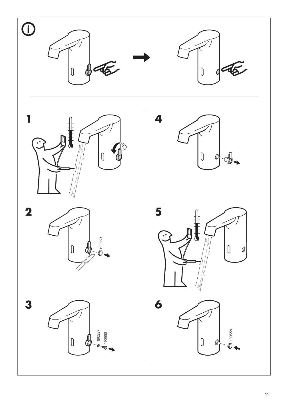 Assembly instructions for IKEA Brogrund sink faucet with sensor chrome plated | Page 11 - IKEA GODMORGON / BRÅVIKEN sink cabinet with 2 drawers 994.147.08