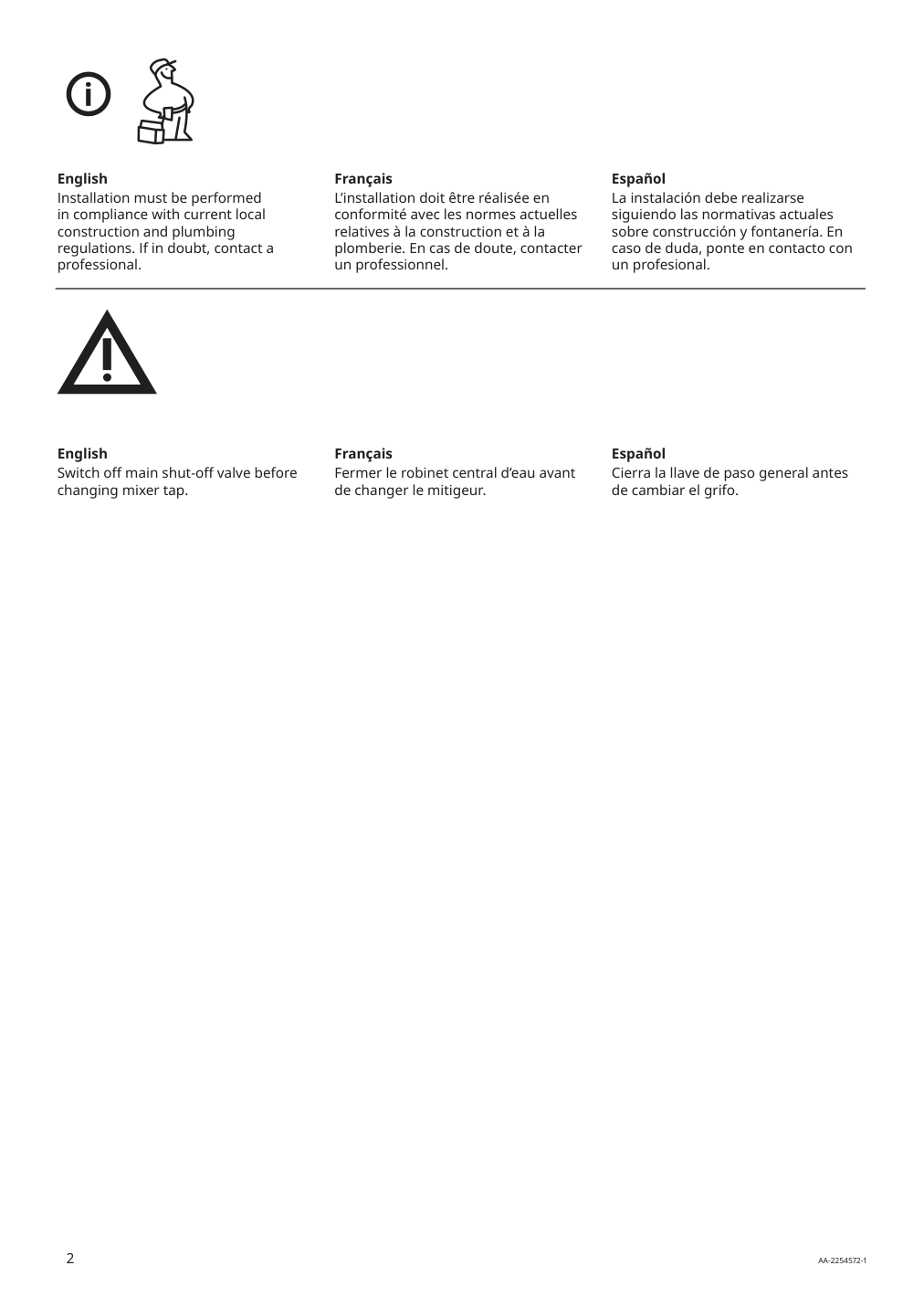 Assembly instructions for IKEA Brogrund sink faucet with sensor chrome plated | Page 2 - IKEA GODMORGON / BRÅVIKEN sink cabinet with 2 drawers 994.147.08