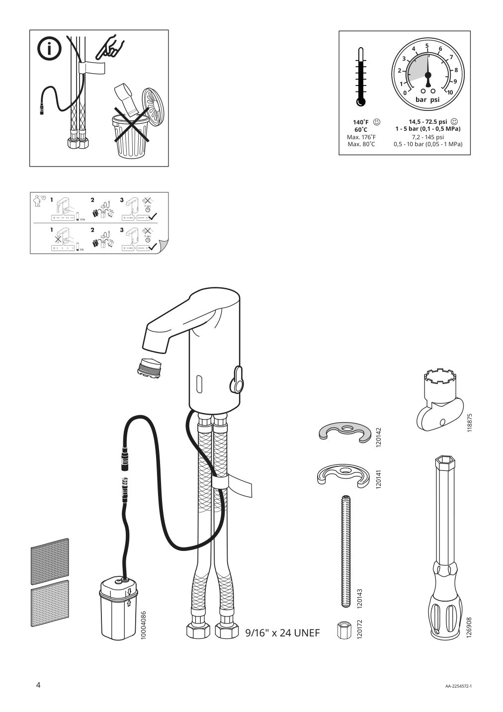 Assembly instructions for IKEA Brogrund sink faucet with sensor chrome plated | Page 4 - IKEA GODMORGON/TOLKEN / TÖRNVIKEN cabinet, countertop, 19 5/8" sink 494.770.91