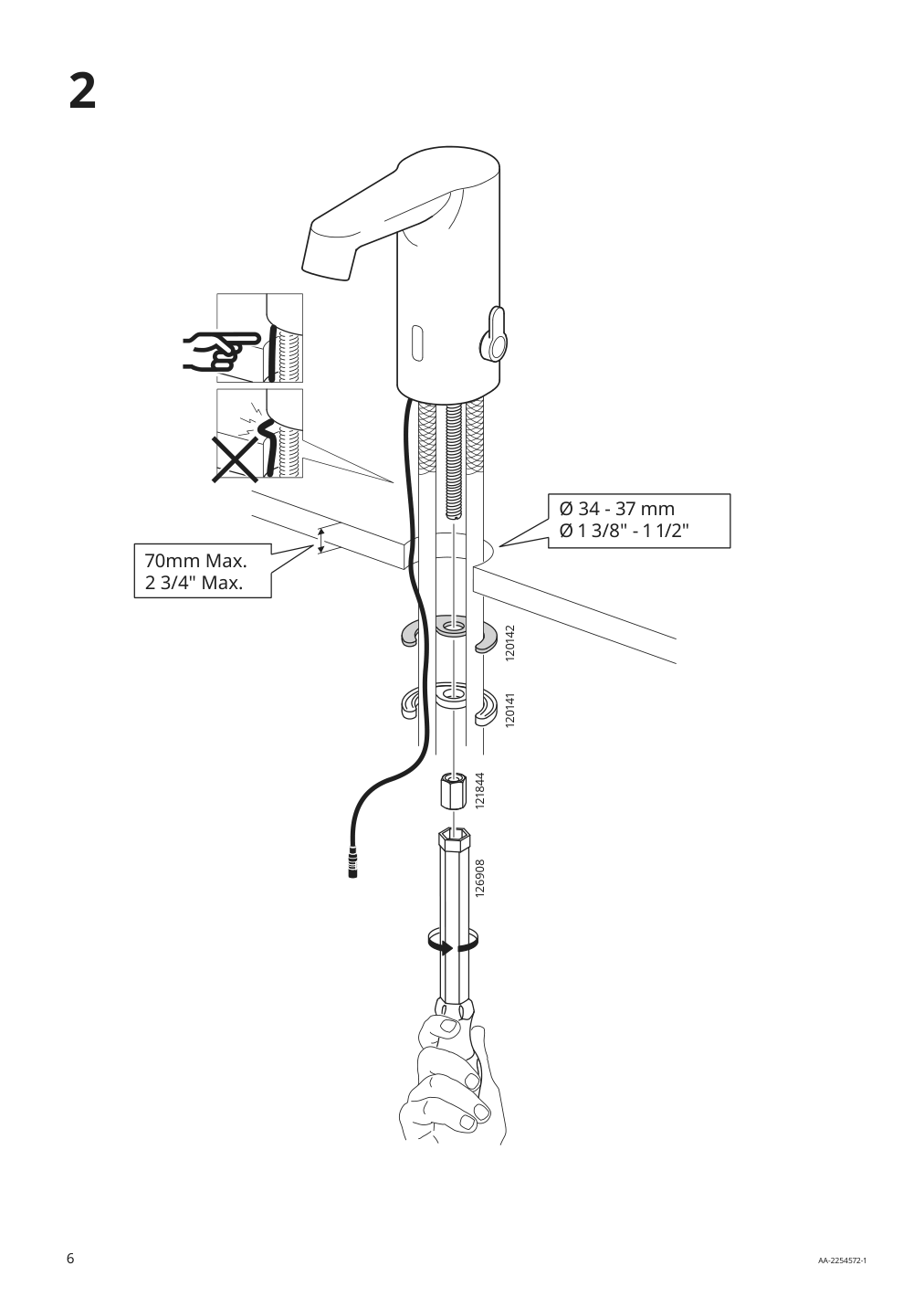 Assembly instructions for IKEA Brogrund sink faucet with sensor chrome plated | Page 6 - IKEA GODMORGON/TOLKEN / TÖRNVIKEN cabinet, countertop, 19 5/8" sink 494.770.91