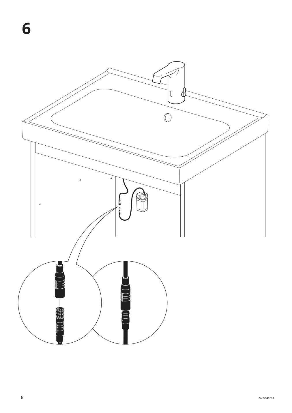 Assembly instructions for IKEA Brogrund sink faucet with sensor chrome plated | Page 8 - IKEA GODMORGON/TOLKEN / TÖRNVIKEN cabinet, countertop, 19 5/8" sink 494.770.91