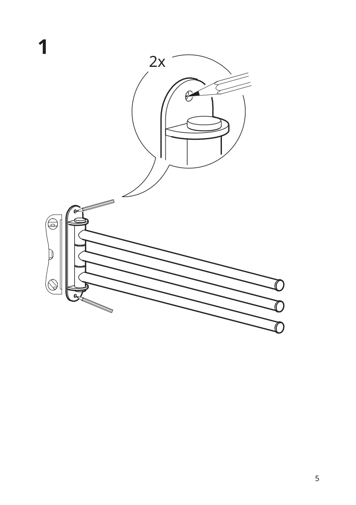 Assembly instructions for IKEA Brogrund towel holder 3 bars stainless steel | Page 5 - IKEA BROGRUND towel holder, 3 bars 604.267.07