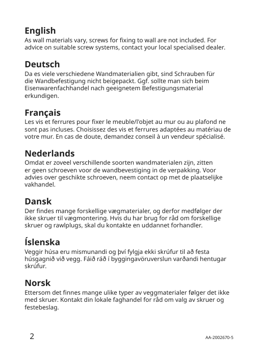 Assembly instructions for IKEA Brogrund towel rail stainless steel | Page 2 - IKEA BROGRUND towel rail 303.285.34