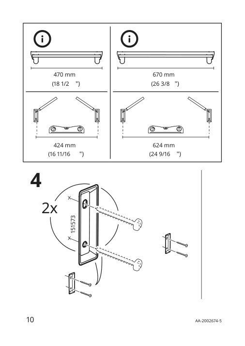 Assembly instructions for IKEA Brogrund wall shelf with towel rail stainless steel | Page 10 - IKEA BROGRUND wall shelf with towel rail 703.339.82