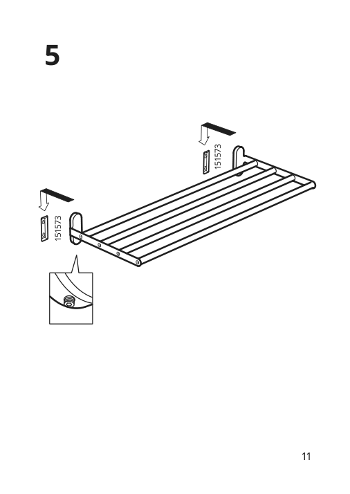 Assembly instructions for IKEA Brogrund wall shelf with towel rail stainless steel | Page 11 - IKEA BROGRUND wall shelf with towel rail 703.339.82