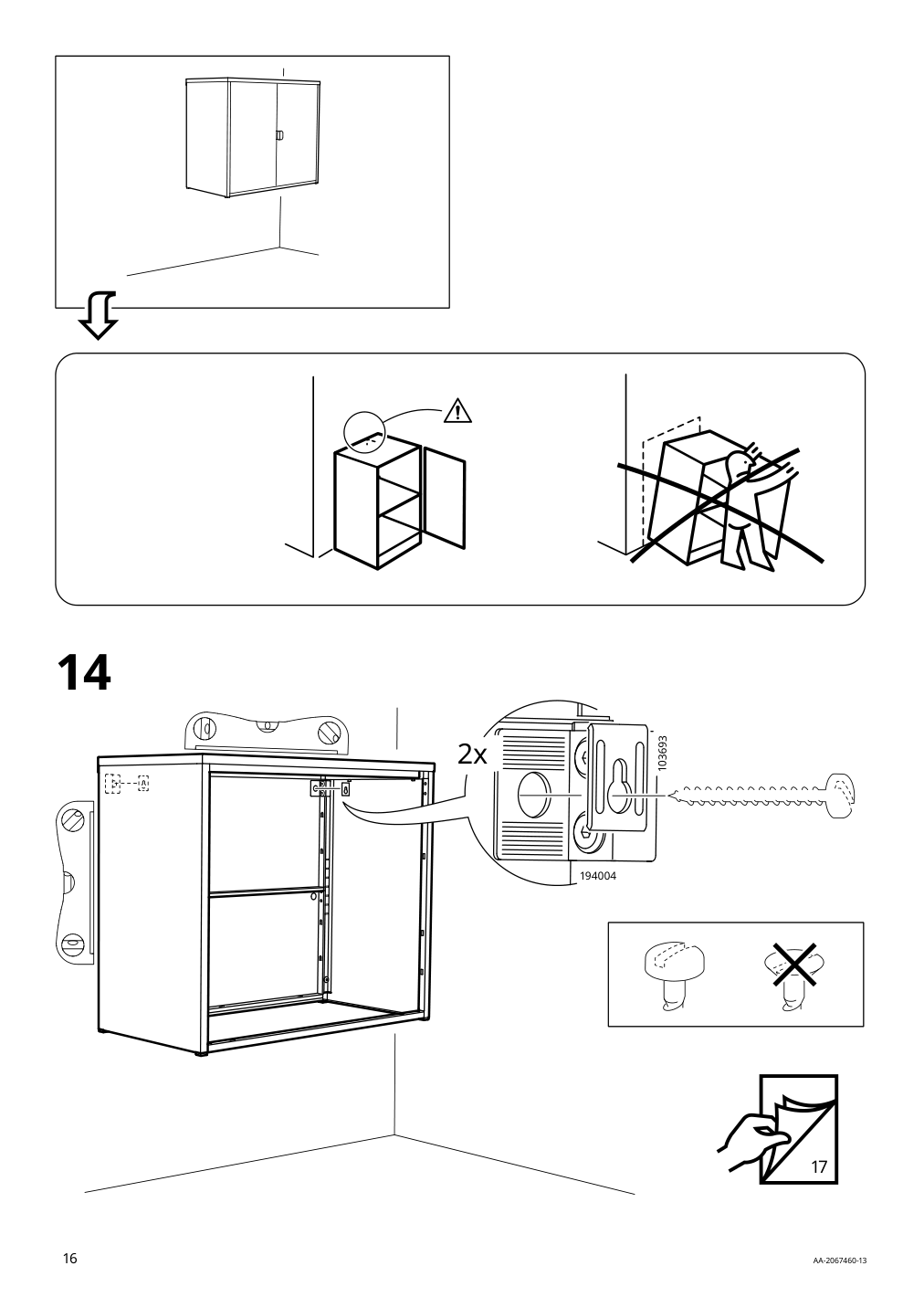 Assembly instructions for IKEA Bror cabinet with 2 doors gray green | Page 16 - IKEA BROR cabinet with 2 doors 505.473.90