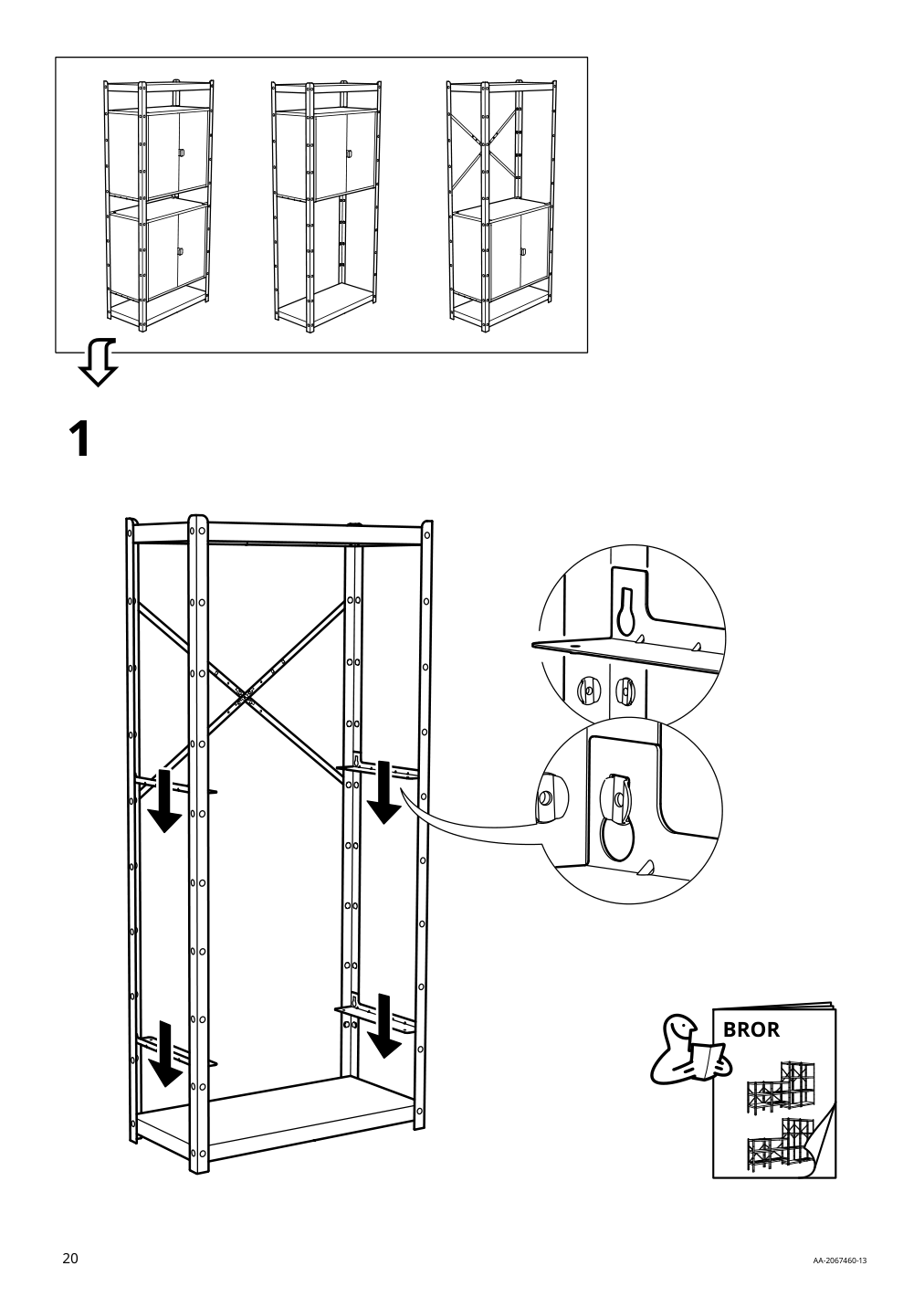 Assembly instructions for IKEA Bror cabinet with 2 doors gray green | Page 20 - IKEA BROR cabinet with 2 doors 505.473.90