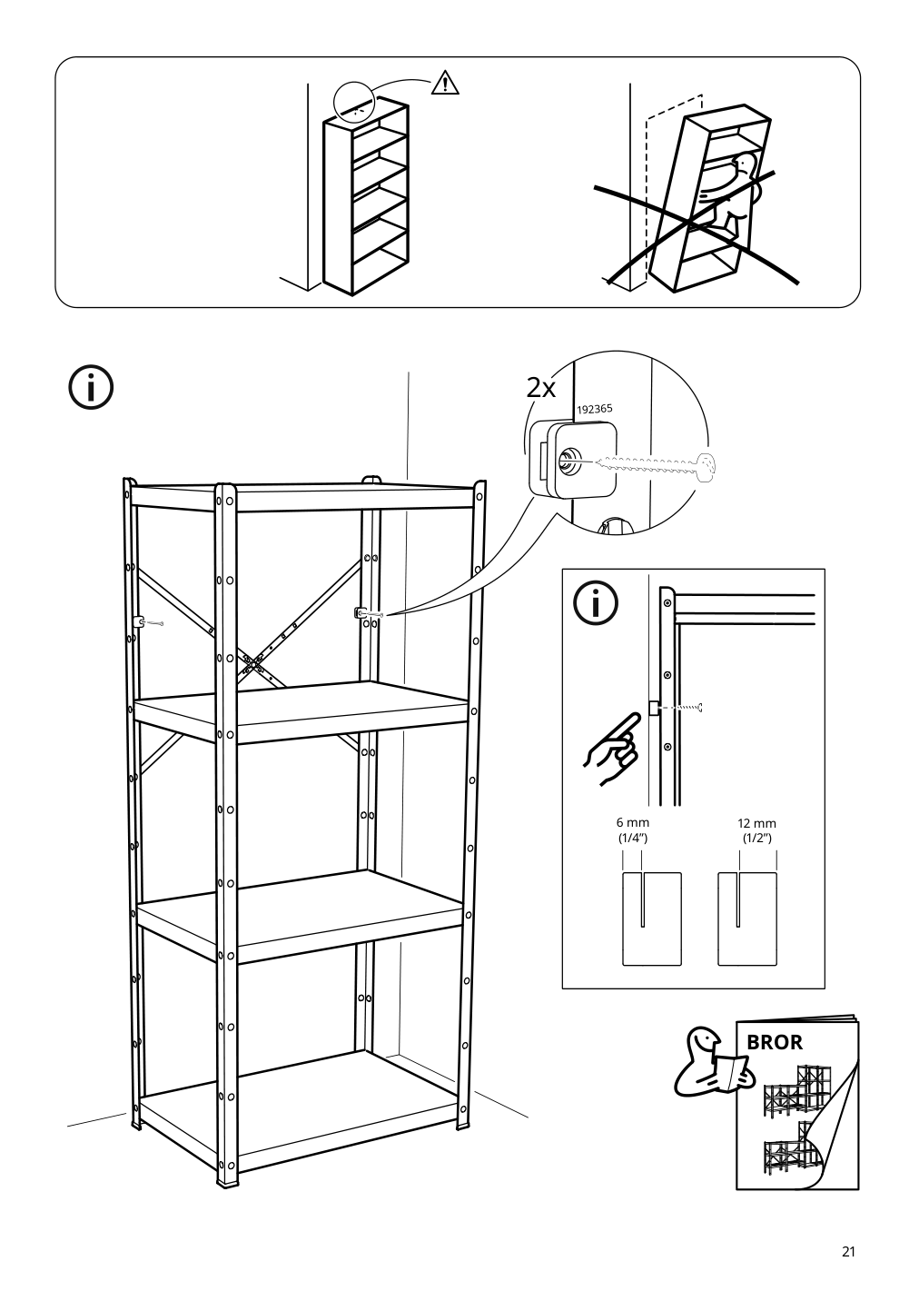 Assembly instructions for IKEA Bror cabinet with 2 doors gray green | Page 21 - IKEA BROR cabinet with 2 doors 505.473.90