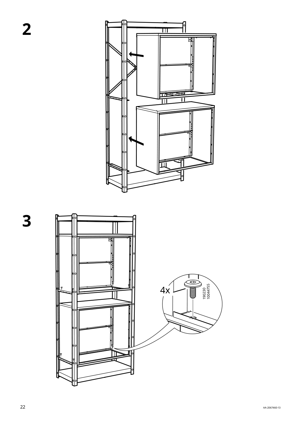 Assembly instructions for IKEA Bror cabinet with 2 doors gray green | Page 22 - IKEA BROR cabinet with 2 doors 505.473.90