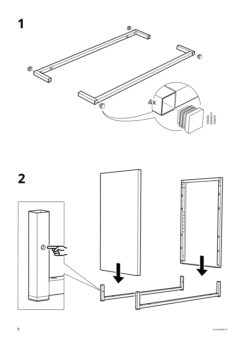 Assembly instructions for IKEA Bror cabinet with 2 doors gray green | Page 8 - IKEA BROR cabinet with 2 doors 505.473.90