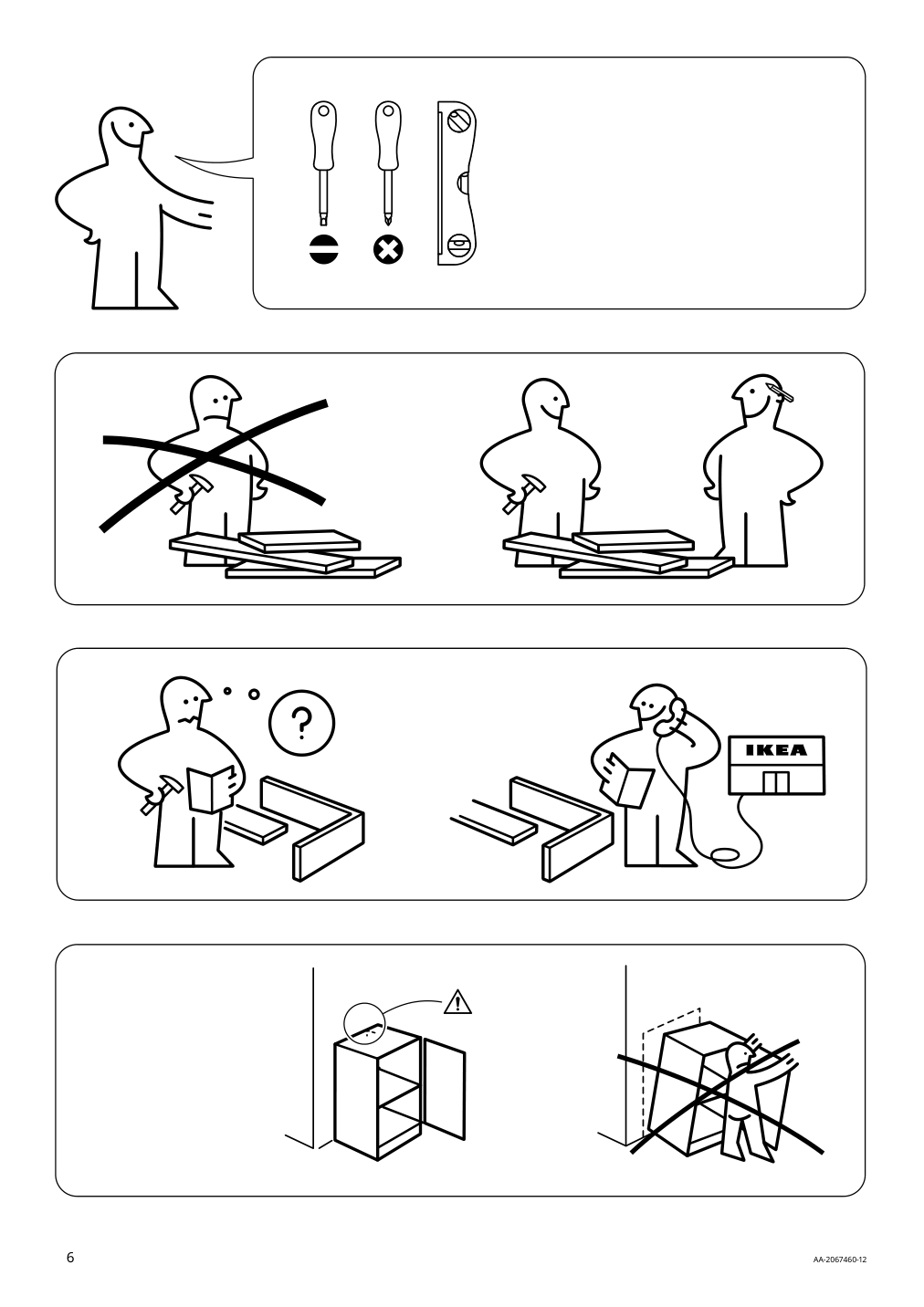 Assembly instructions for IKEA Bror cabinet with 2 doors white | Page 6 - IKEA BROR shelving unit with cabinets 694.841.23