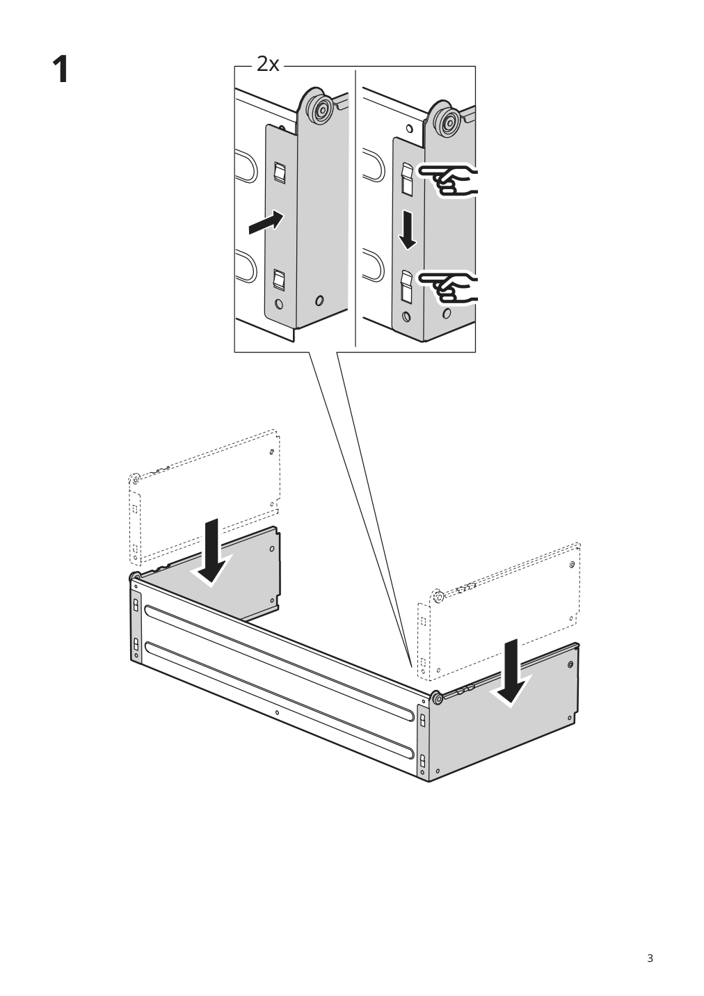 Assembly instructions for IKEA Bror drawer black | Page 3 - IKEA BROR shelving unit with drawers/shelves 794.369.09