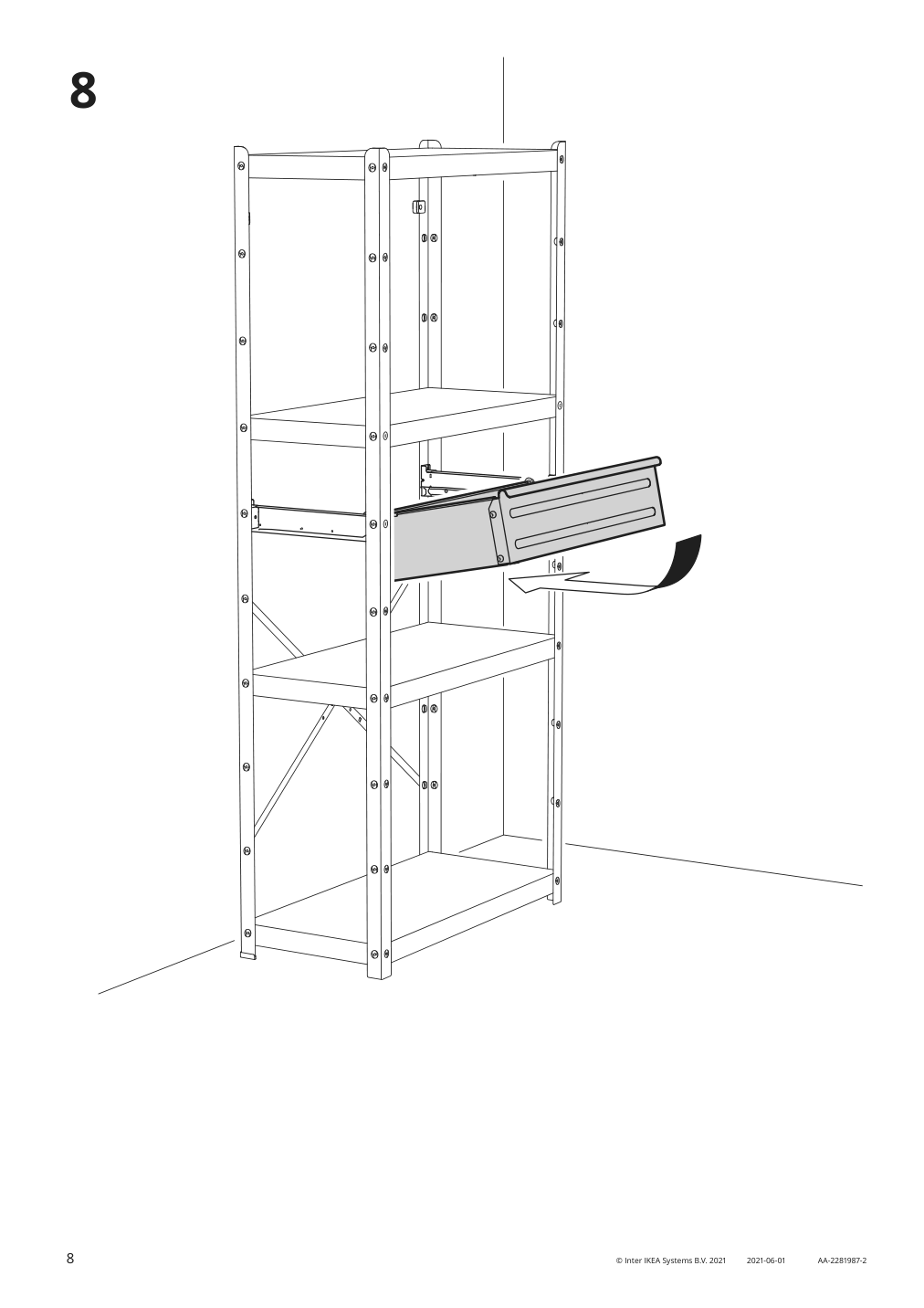 Assembly instructions for IKEA Bror drawer black | Page 8 - IKEA BROR shelving unit with drawers/shelves 794.369.09