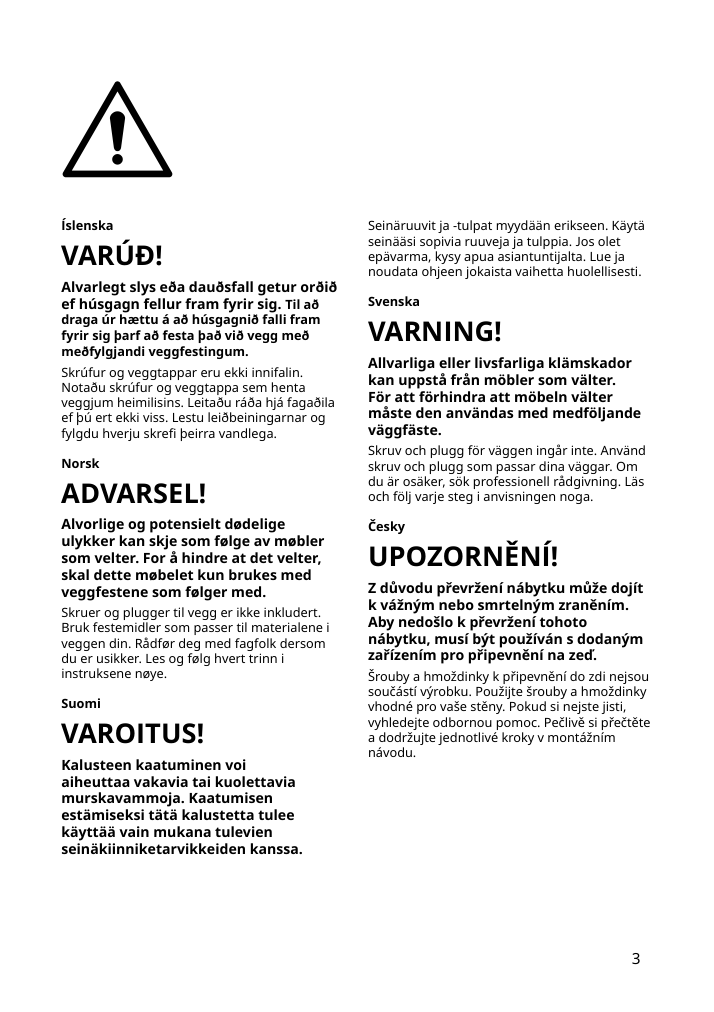 Assembly instructions for IKEA Bror post white | Page 3 - IKEA BROR shelving unit with cabinets 694.841.23