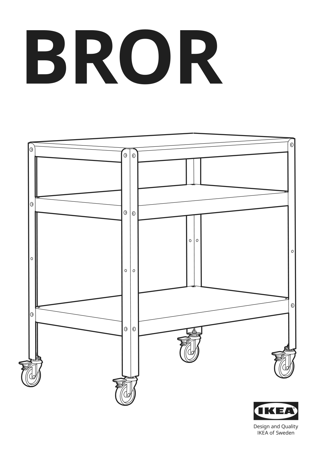 Assembly instructions for IKEA Bror utility cart white | Page 1 - IKEA BROR utility cart 004.526.19