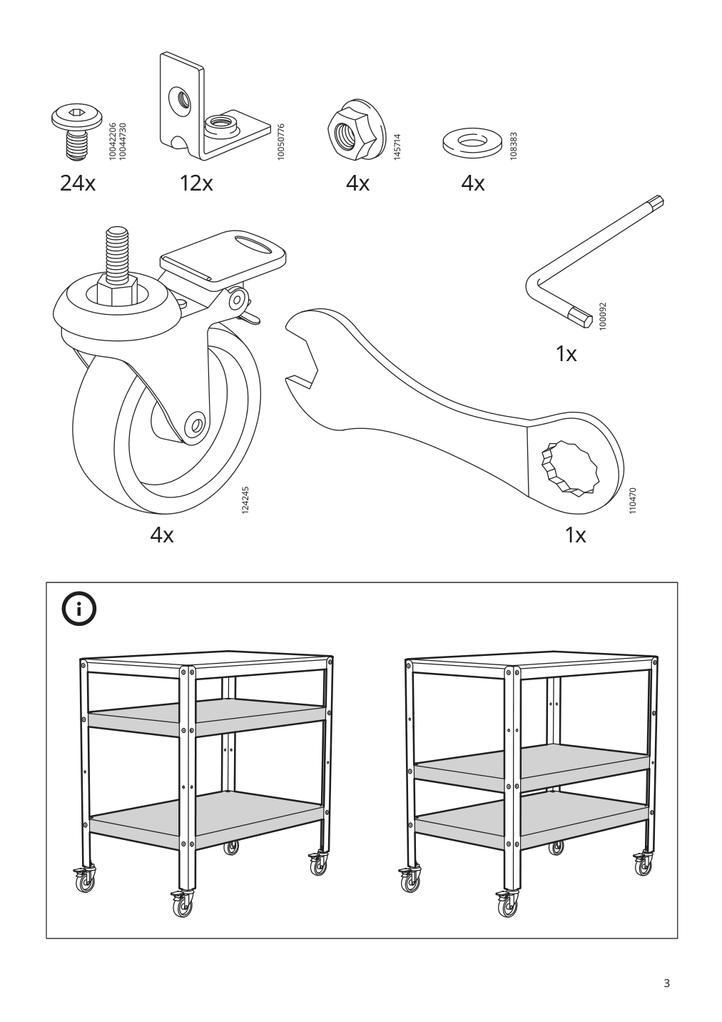 Assembly instructions for IKEA Bror utility cart white | Page 3 - IKEA BROR utility cart 004.526.19