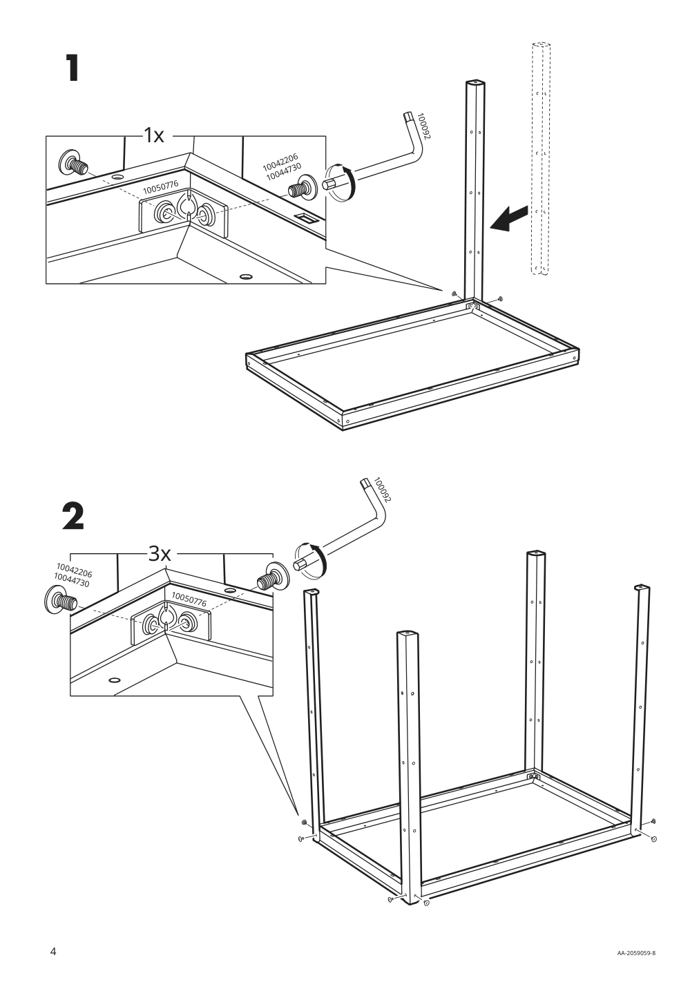 Assembly instructions for IKEA Bror utility cart white | Page 4 - IKEA BROR utility cart 004.526.19