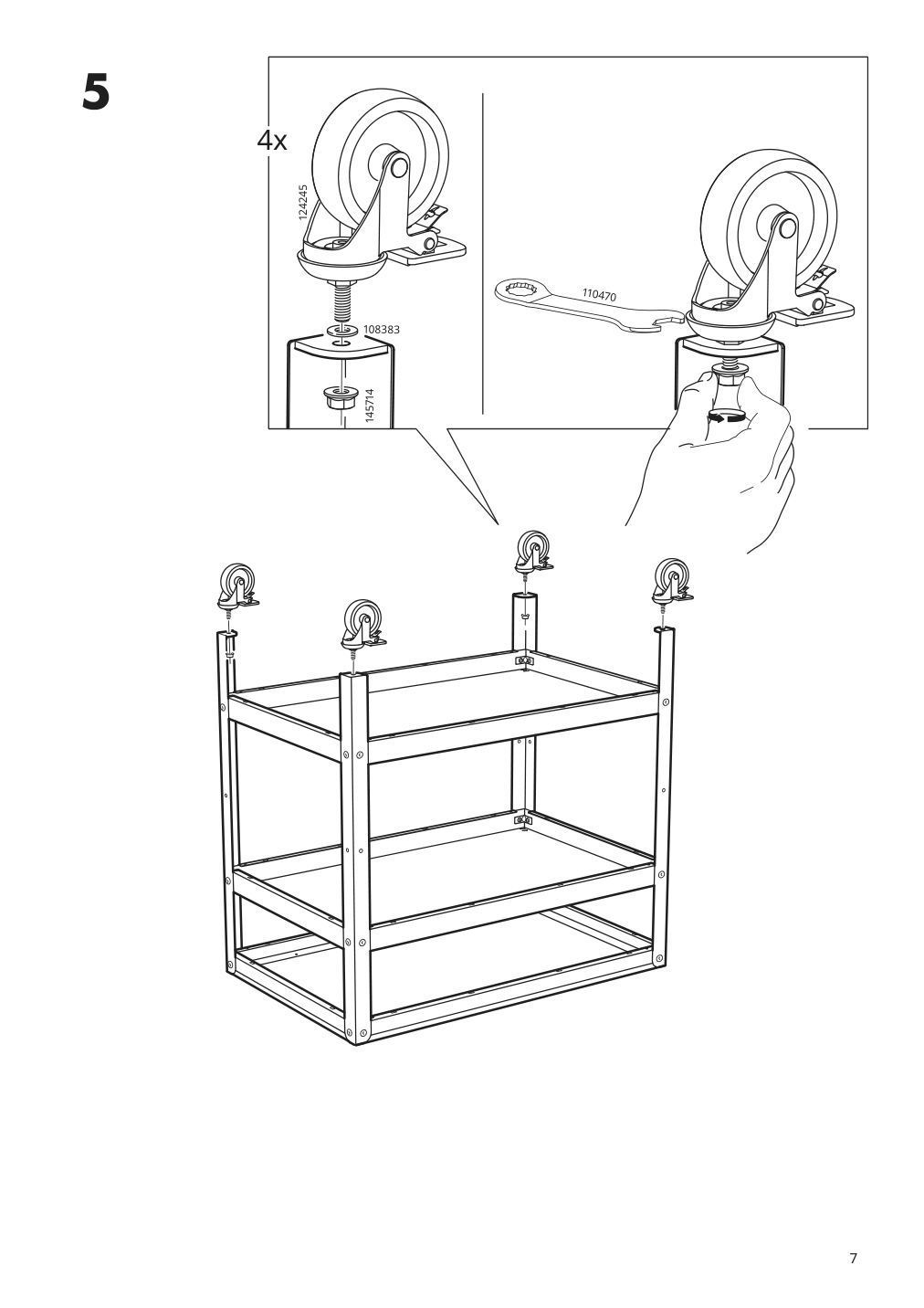 Assembly instructions for IKEA Bror utility cart white | Page 7 - IKEA BROR utility cart 004.526.19