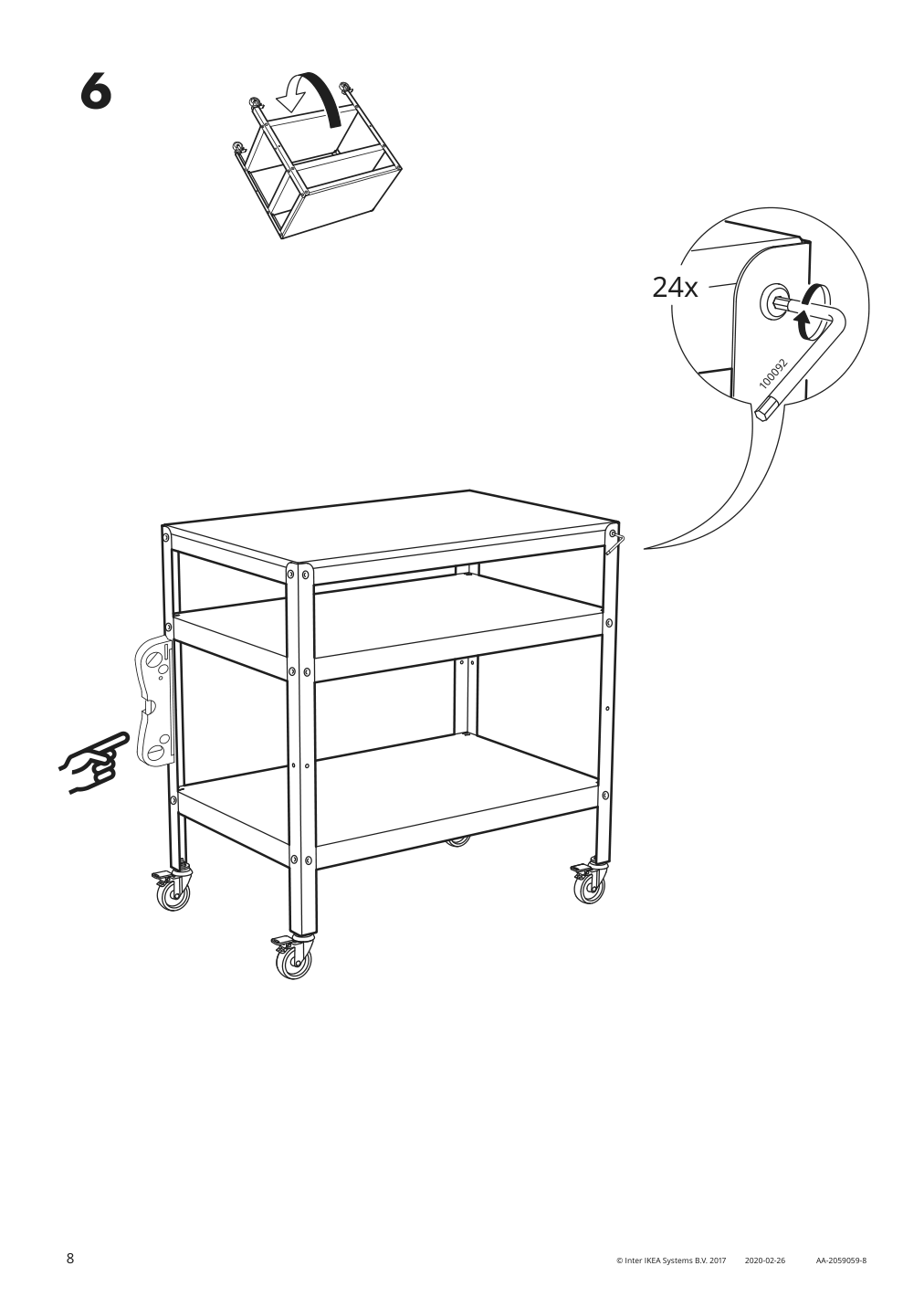 Assembly instructions for IKEA Bror utility cart white | Page 8 - IKEA BROR utility cart 004.526.19