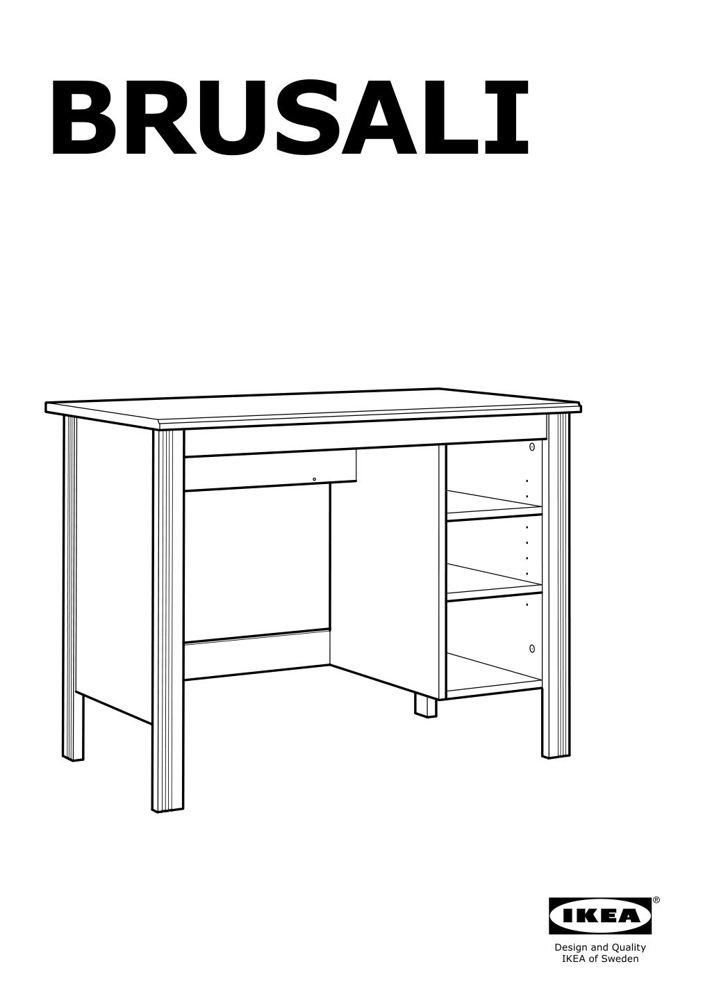 Assembly instructions for IKEA Brusali desk brown | Page 1 - IKEA BRUSALI desk 303.022.99