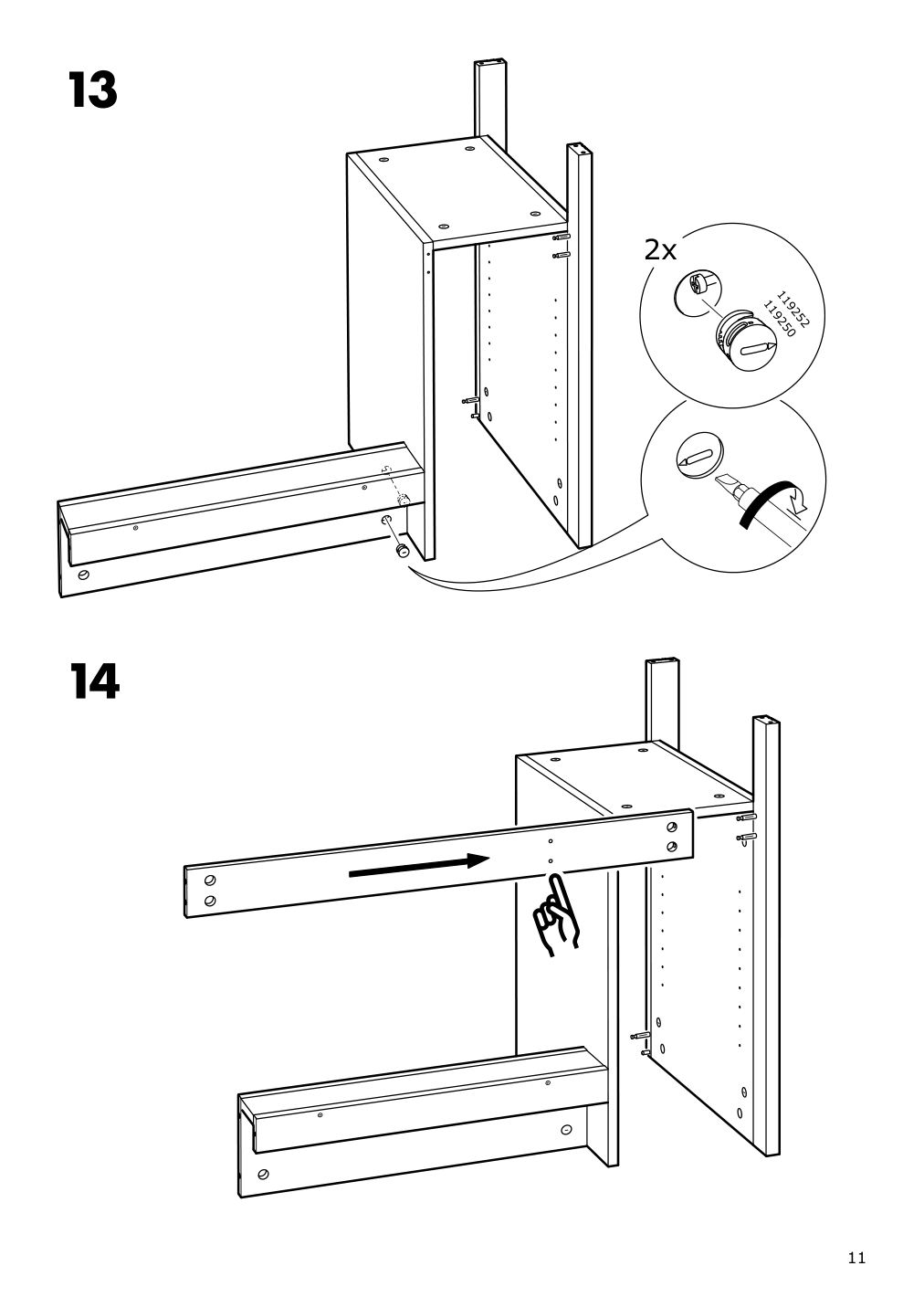 Assembly instructions for IKEA Brusali desk brown | Page 11 - IKEA BRUSALI desk 303.022.99