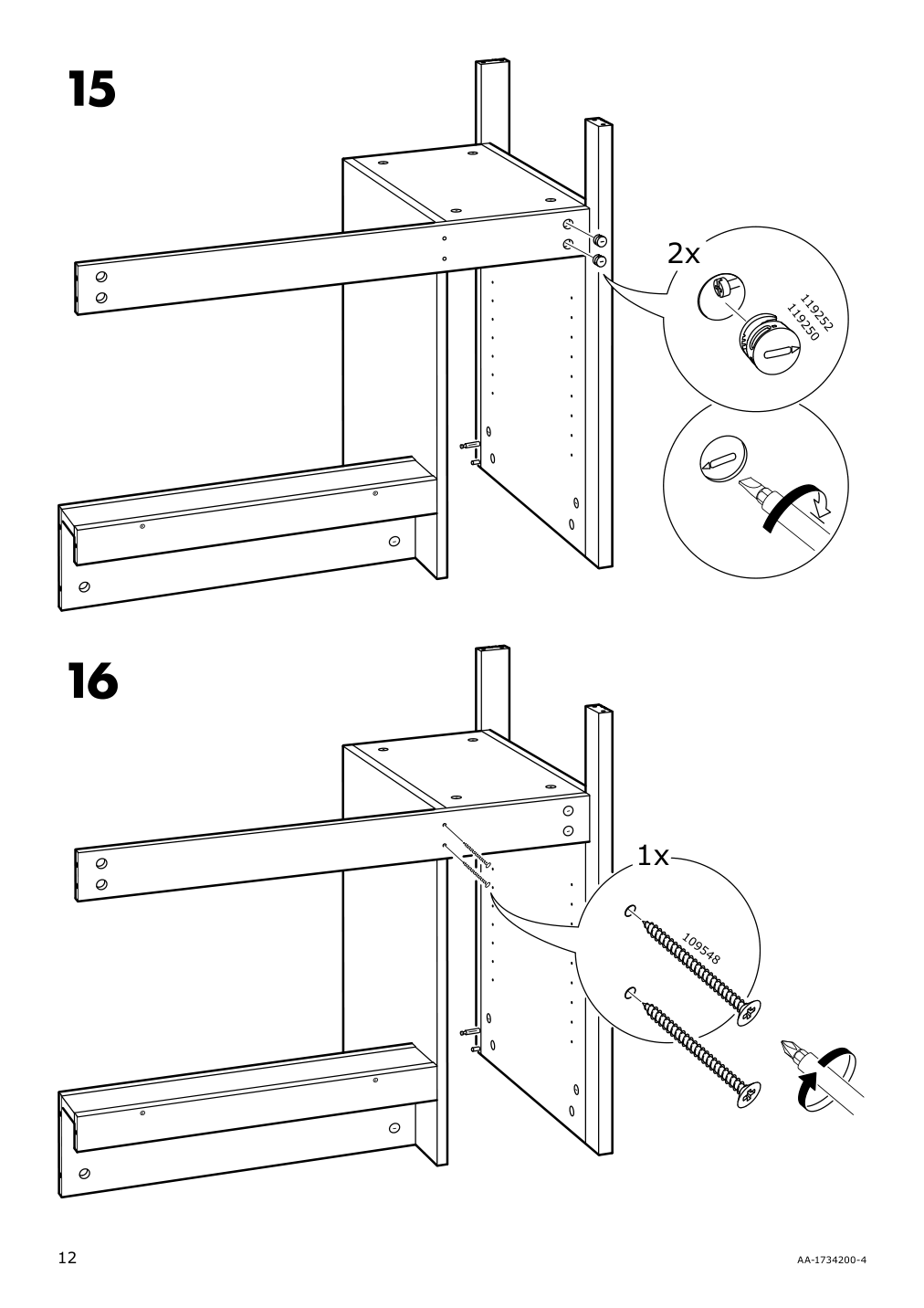 Assembly instructions for IKEA Brusali desk brown | Page 12 - IKEA BRUSALI desk 303.022.99