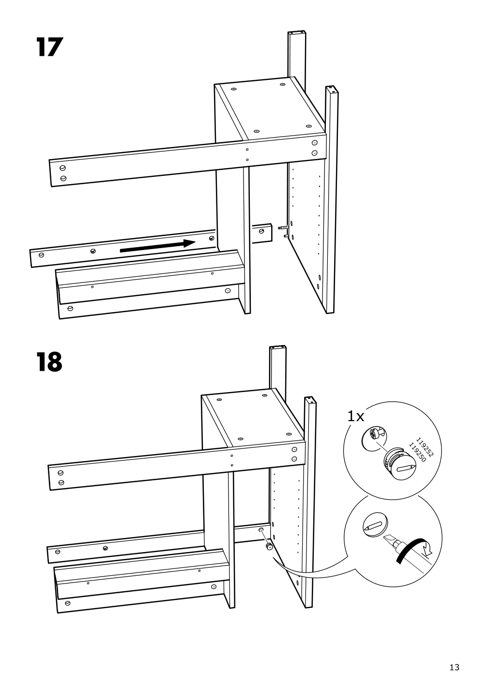 Assembly instructions for IKEA Brusali desk brown | Page 13 - IKEA BRUSALI desk 303.022.99