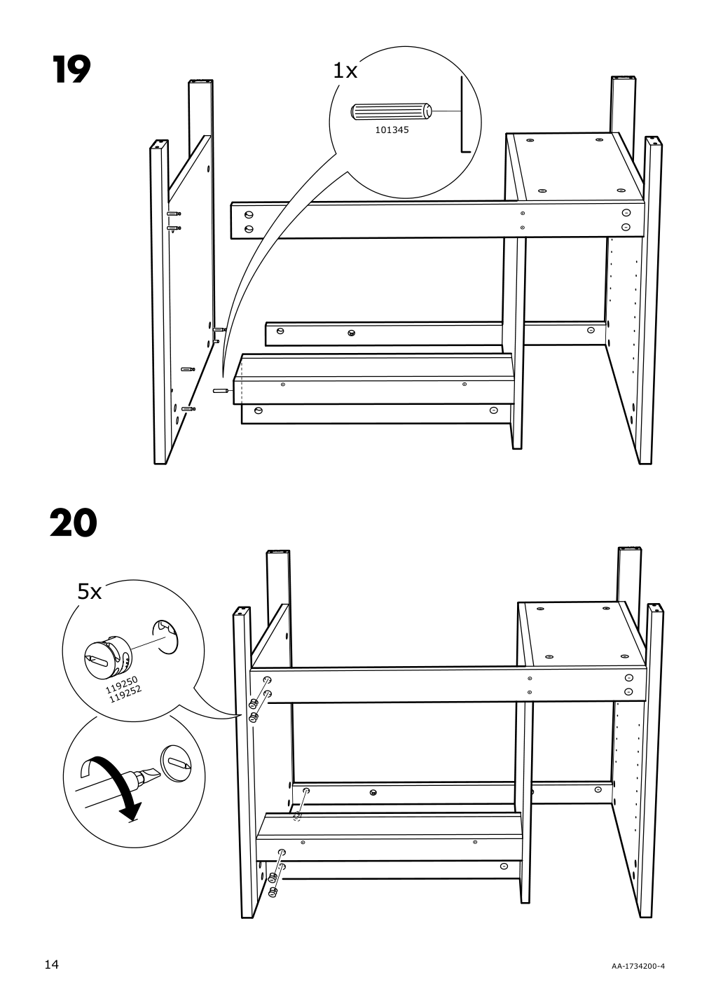 Assembly instructions for IKEA Brusali desk brown | Page 14 - IKEA BRUSALI desk 303.022.99