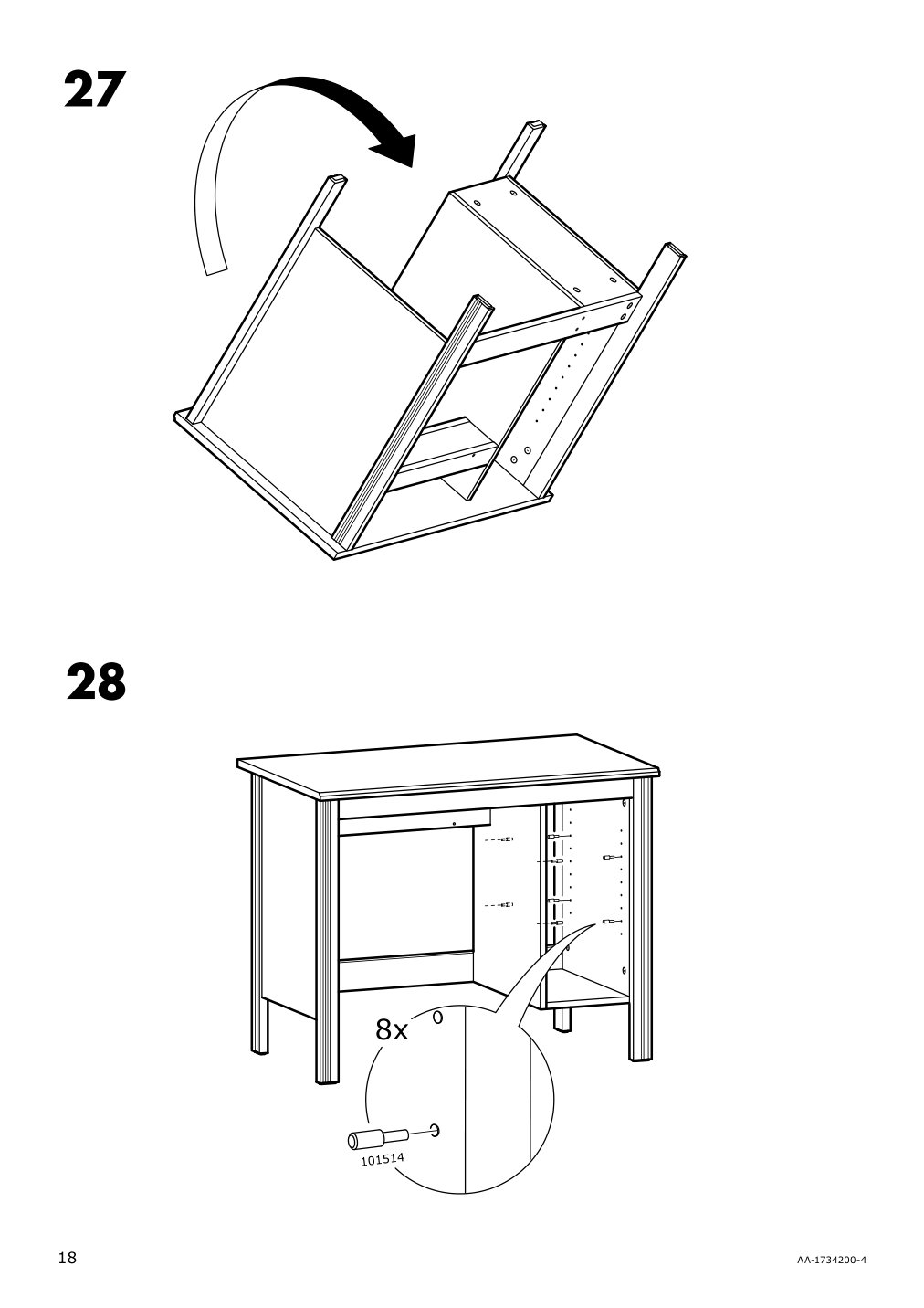 Assembly instructions for IKEA Brusali desk brown | Page 18 - IKEA BRUSALI desk 303.022.99