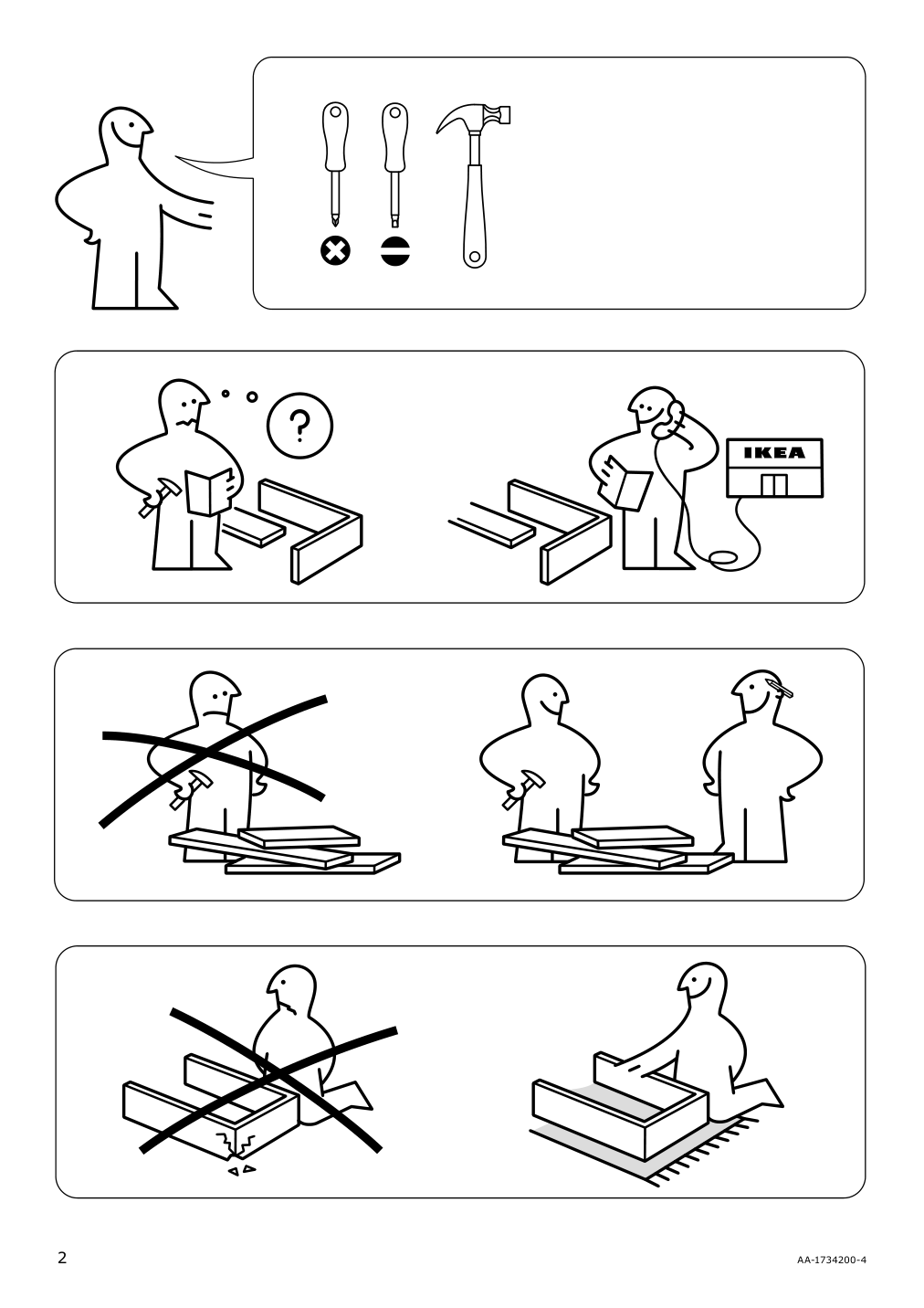 Assembly instructions for IKEA Brusali desk brown | Page 2 - IKEA BRUSALI desk 303.022.99