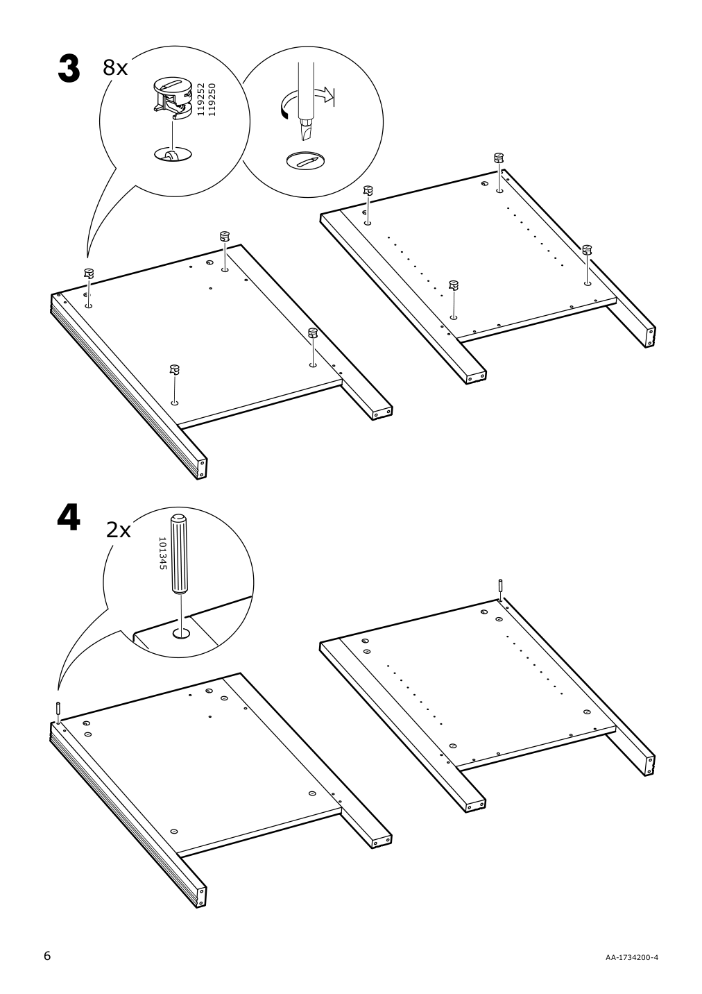 Assembly instructions for IKEA Brusali desk brown | Page 6 - IKEA BRUSALI desk 303.022.99