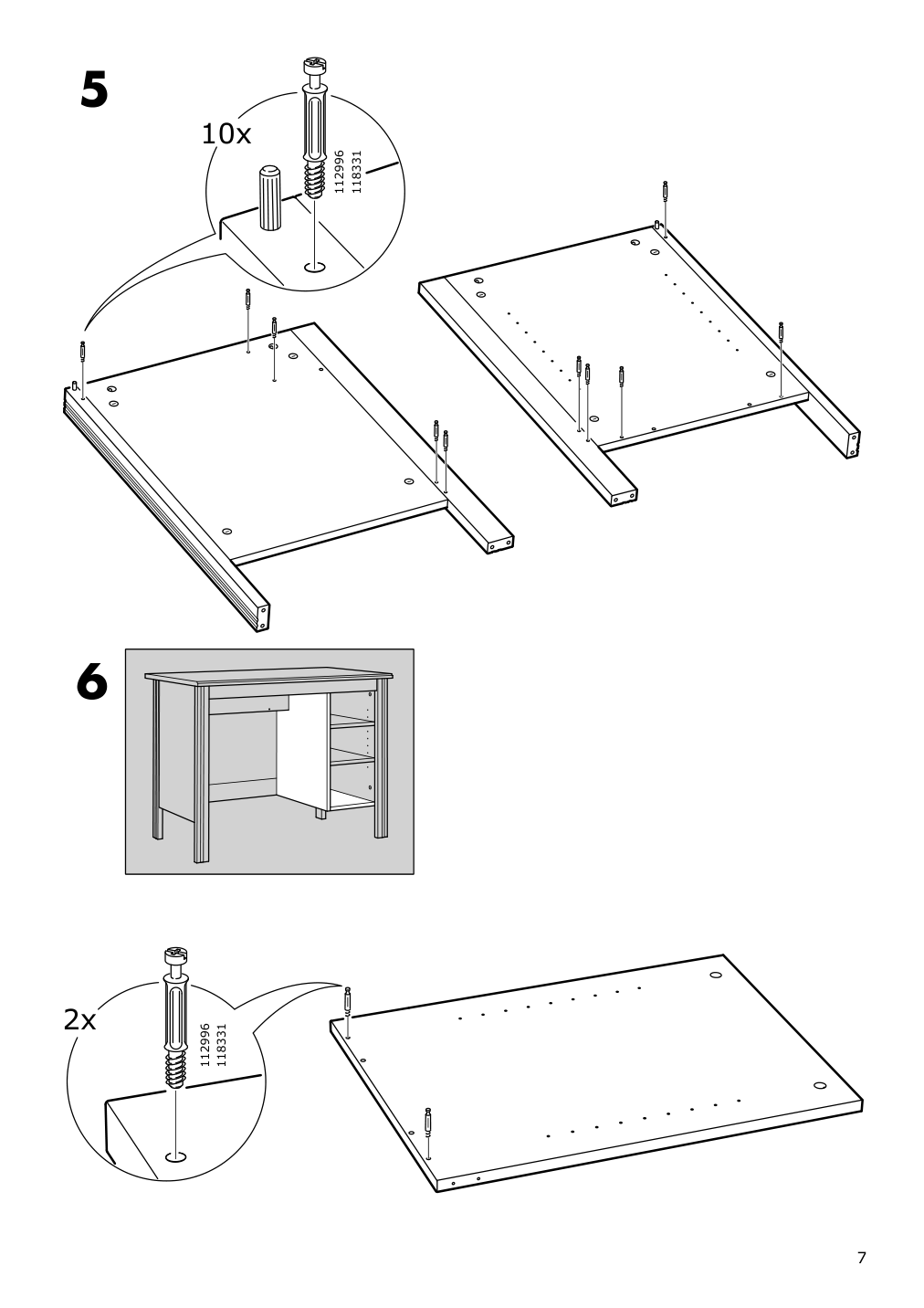 Assembly instructions for IKEA Brusali desk brown | Page 7 - IKEA BRUSALI desk 303.022.99