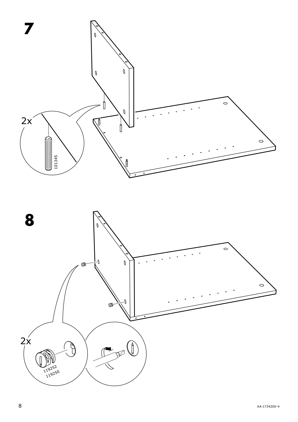 Assembly instructions for IKEA Brusali desk brown | Page 8 - IKEA BRUSALI desk 303.022.99