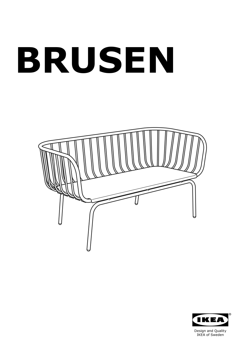 Assembly instructions for IKEA Brusen sofa outdoor gray | Page 1 - IKEA BRUSEN sofa, outdoor 604.829.44