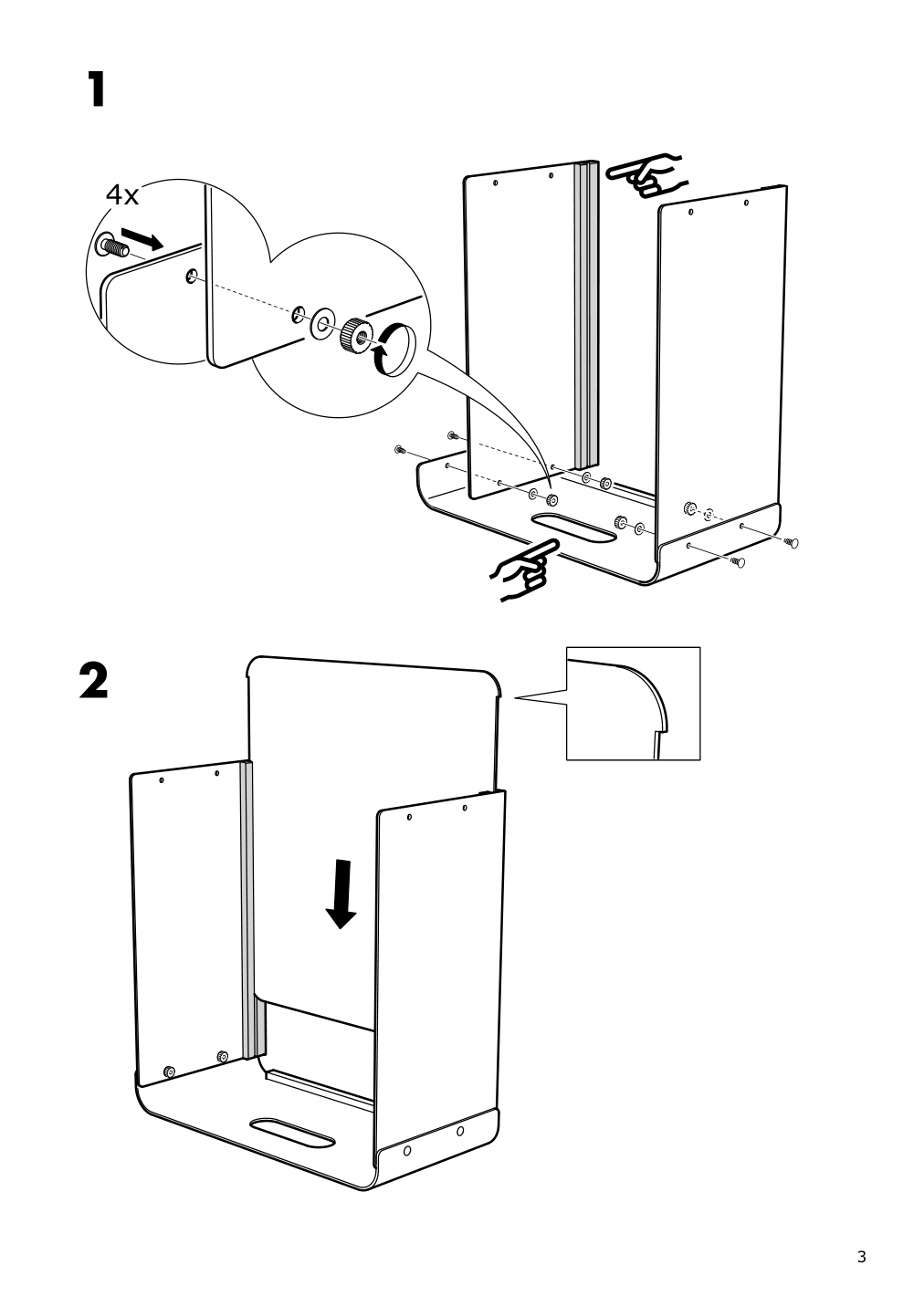 Assembly instructions for IKEA Bullig box black | Page 3 - IKEA BULLIG box 904.206.57