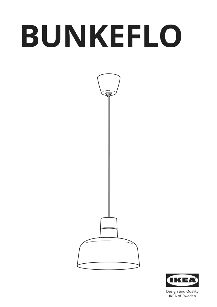 Assembly instructions for IKEA Bunkeflo pendant lamp beige birch | Page 1 - IKEA BUNKEFLO pendant lamp 105.107.89