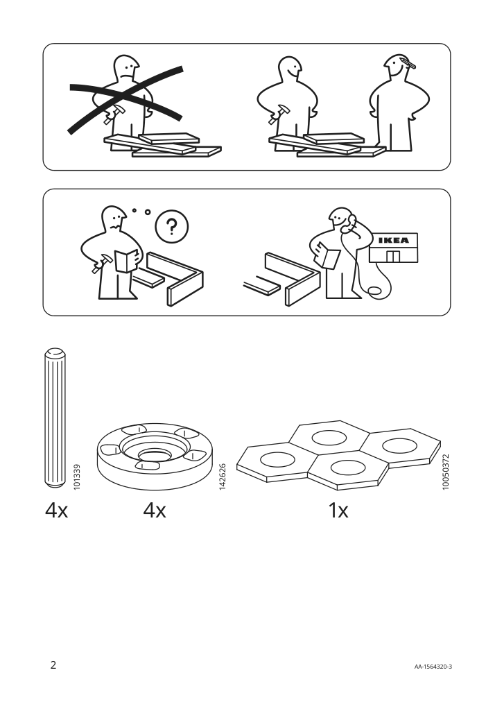 Assembly instructions for IKEA Burfjord leg oak | Page 2 - IKEA BURFJORD leg 202.996.93