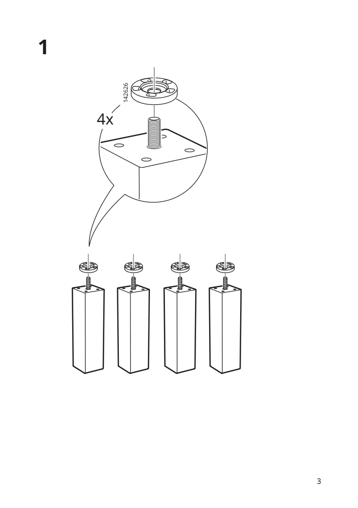 Assembly instructions for IKEA Burfjord leg oak | Page 3 - IKEA BURFJORD leg 202.996.93