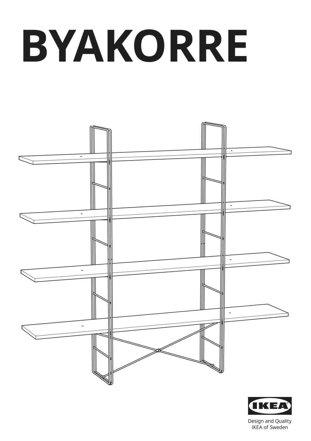 Assembly instructions for IKEA Byakorre open shelf unit | Page 1 - IKEA BYAKORRE open shelf unit 205.864.58