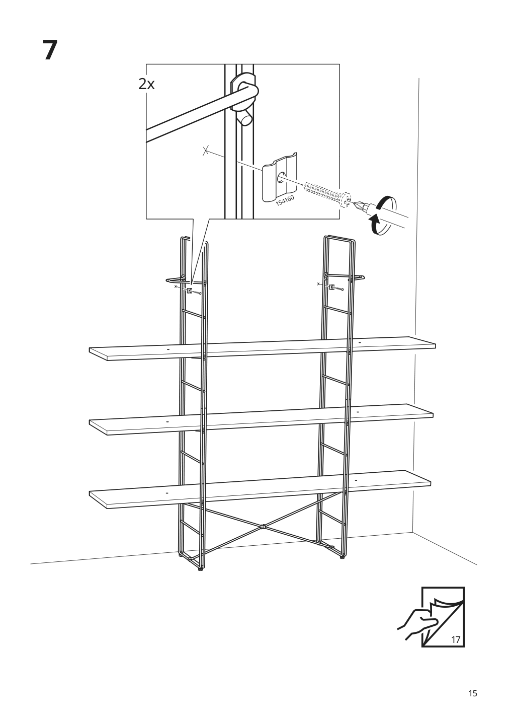 Assembly instructions for IKEA Byakorre open shelf unit | Page 15 - IKEA BYAKORRE open shelf unit 205.864.58