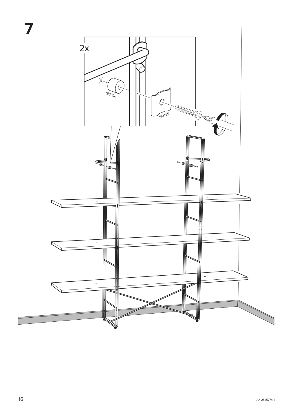 Assembly instructions for IKEA Byakorre open shelf unit | Page 16 - IKEA BYAKORRE open shelf unit 205.864.58