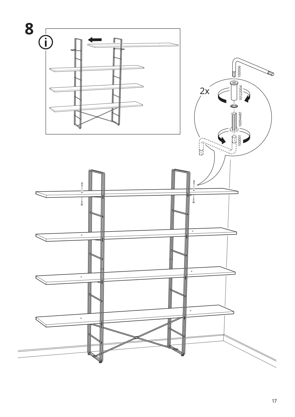 Assembly instructions for IKEA Byakorre open shelf unit | Page 17 - IKEA BYAKORRE open shelf unit 205.864.58