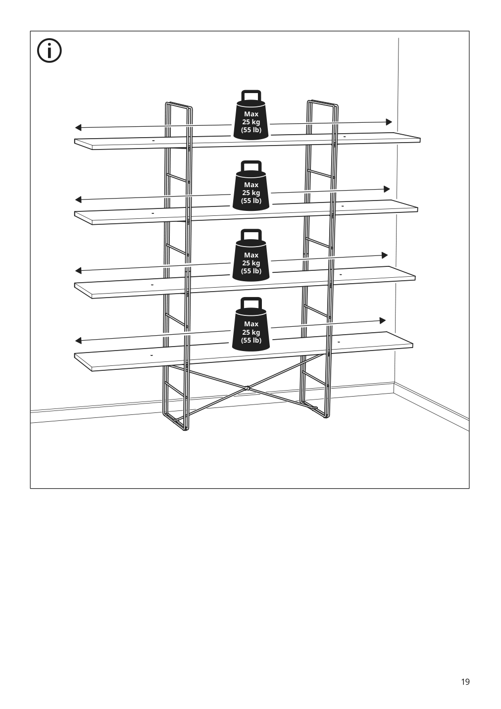 Assembly instructions for IKEA Byakorre open shelf unit | Page 19 - IKEA BYAKORRE open shelf unit 205.864.58