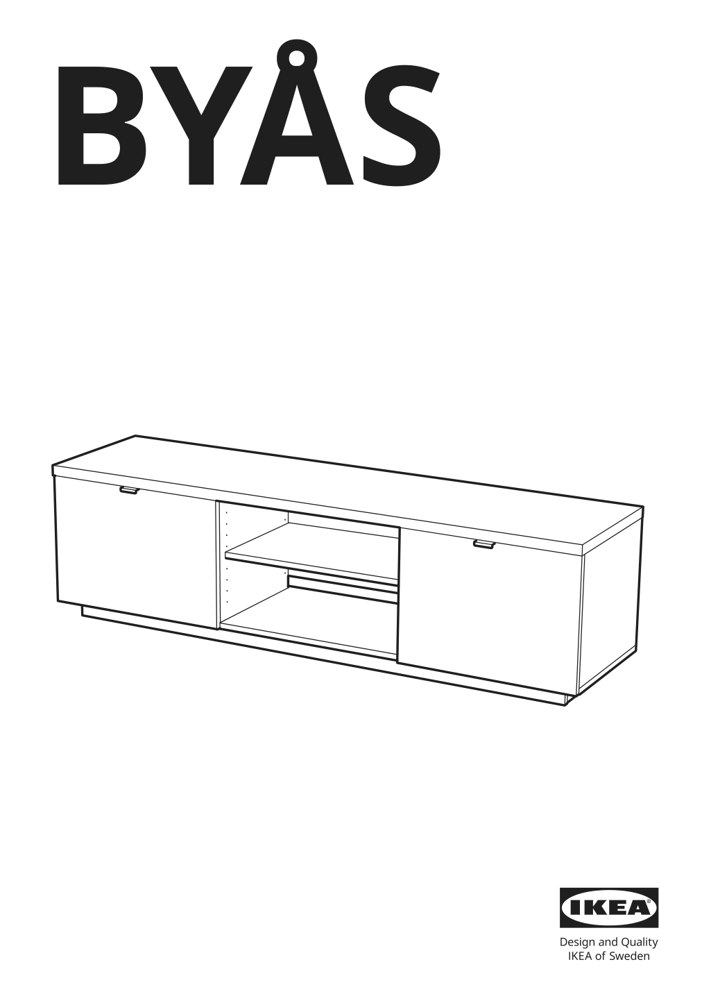 Assembly instructions for IKEA Byas tv unit high gloss white | Page 1 - IKEA BYÅS TV unit 005.657.82